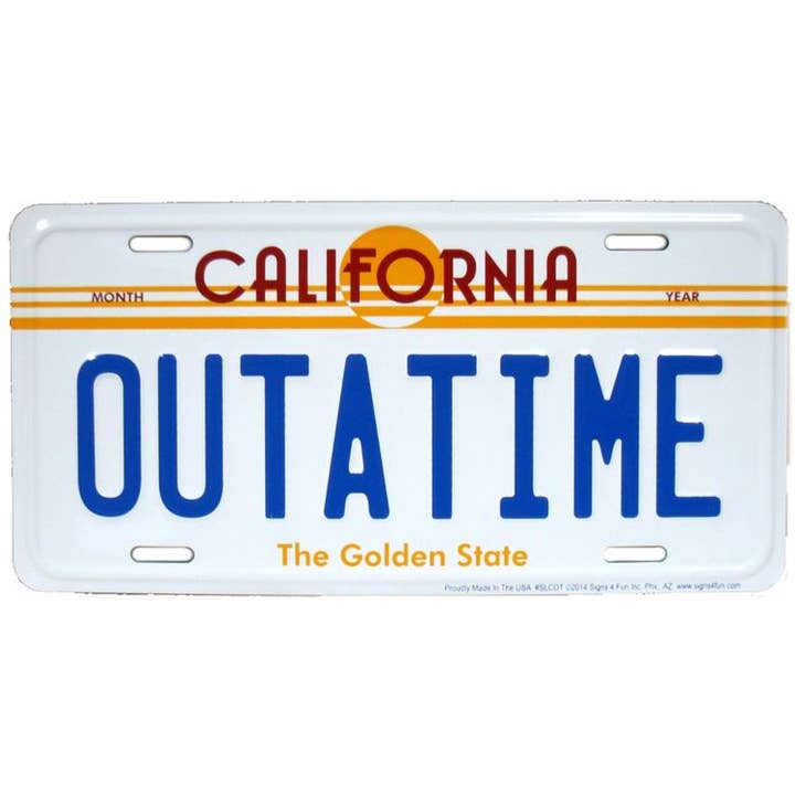 OutaTime - Plaque d'immatriculation pour la vente par Signs 4 Fun