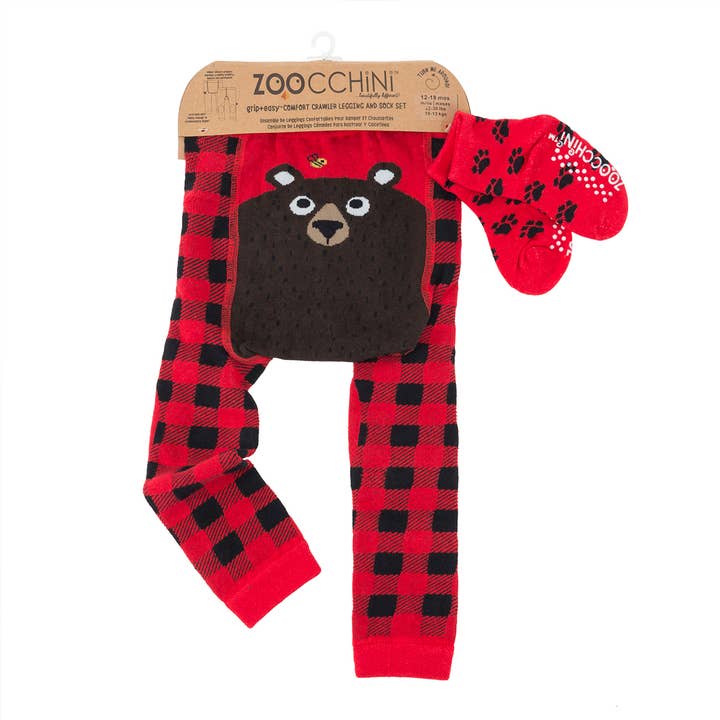 Crawler Legging/Sock Set Bosley the Bear for wholesale by ZOOCCHINI