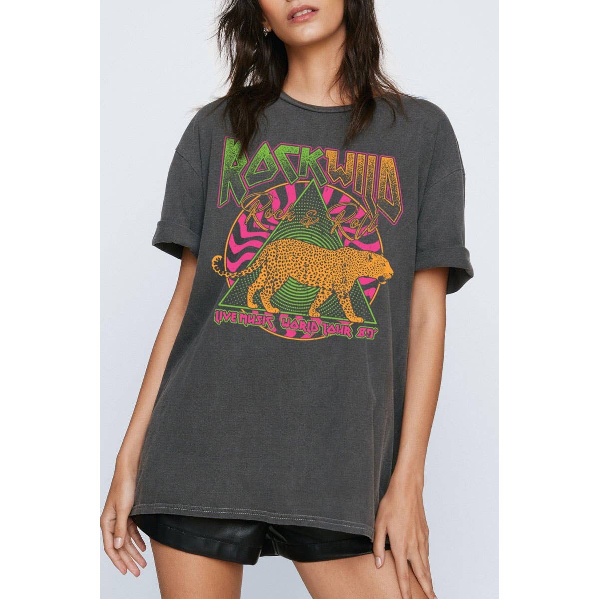 HRTandLUV - Wholesale Tunic - Women's - ROCK WILD  OVERSIZED GRAPHIC TEE1