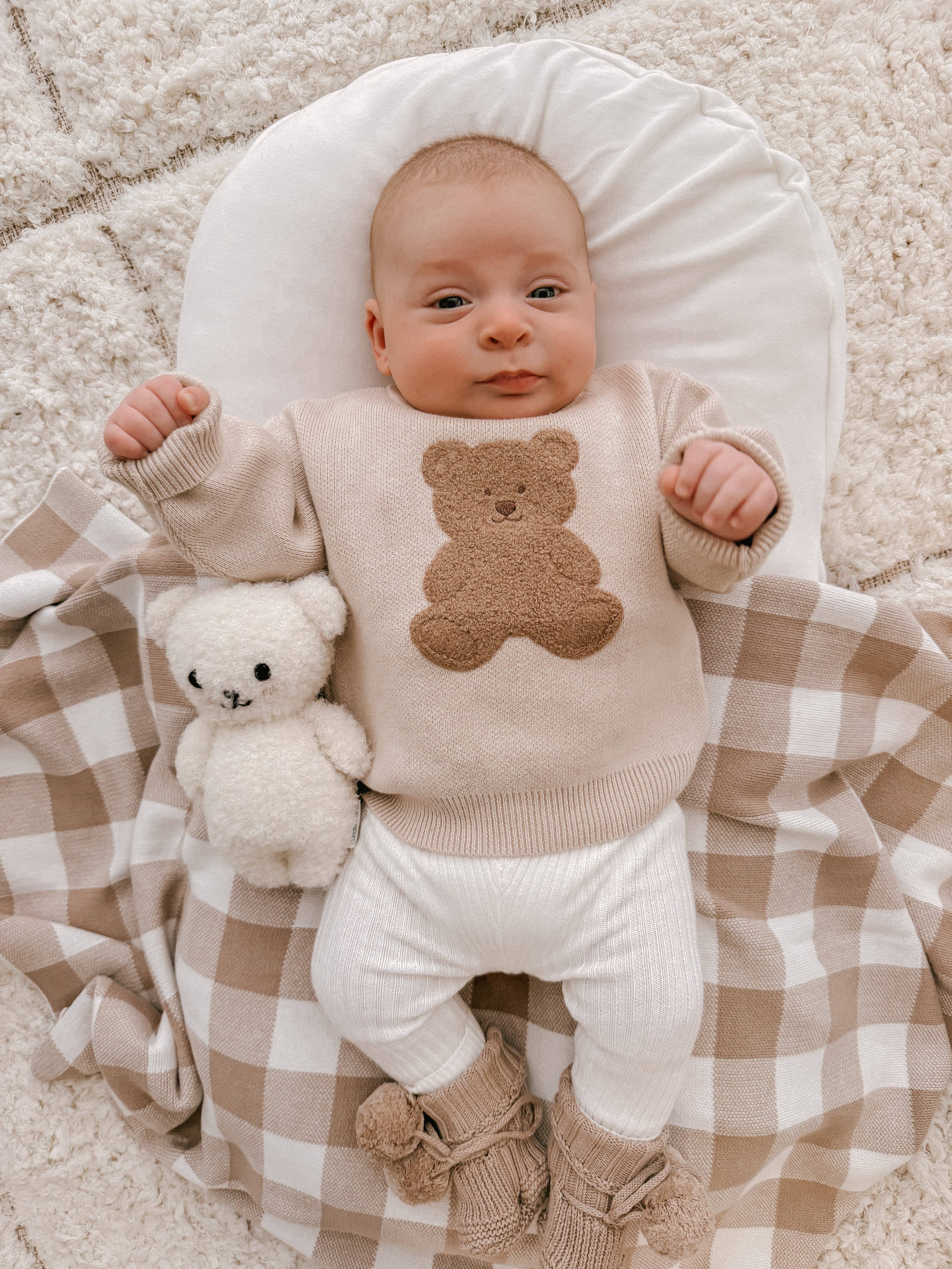 Petite + Co – Großhandel Bettdecke – Kind & Baby – KARO-DECKE | TEDDYBRAUN2