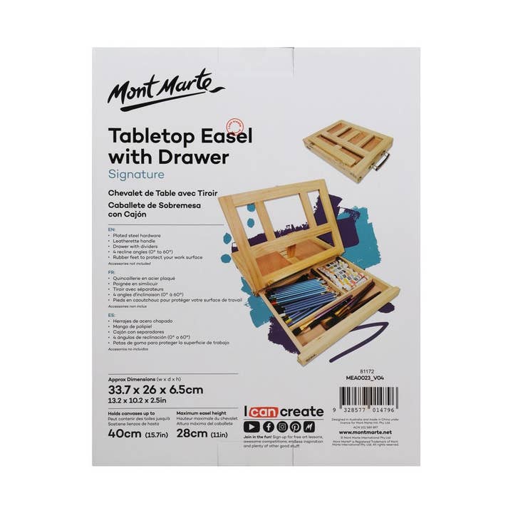 Mont Marte Usa, Inc. - Wholesale Easel - Table Easel with Drawer Signature1