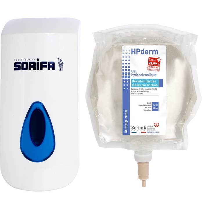 Laboratoire de l'Homme de Fer - SORIFA - Wholesale Hand Sanitizer - HPderm - Hydroalcoholic gel - set of 2 bags 800 ml1
