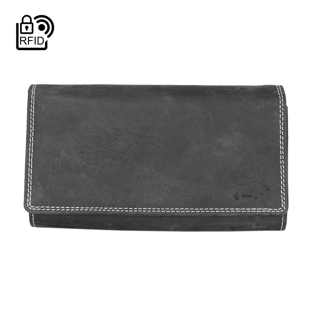 Arrigo - Wholesale Wallet - Women's - Large Buffalo Leather Wallet with Flap - 3 Colours - Arrigo1
