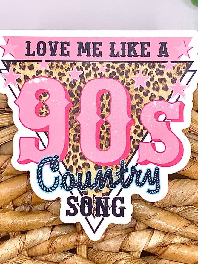 Hou van me als een countrynummer uit de jaren 90, westerse sticker, stickers voor wholesale door MarieDesignCo