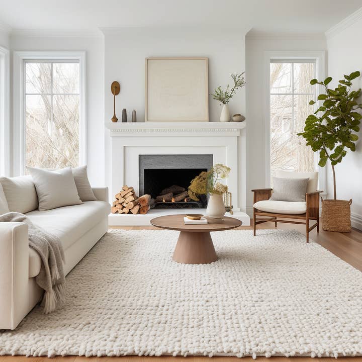 Rich Class Decor - Wholesale Area rug - Boucle Ivory Natural wool Texture Bespoke Rug11