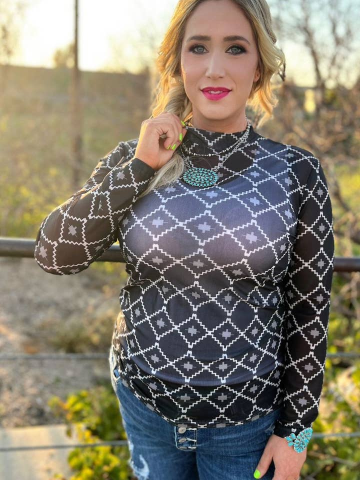 Sterling Kreek - Wholesale Blouse - Women's - Country Nights Mesh Top
