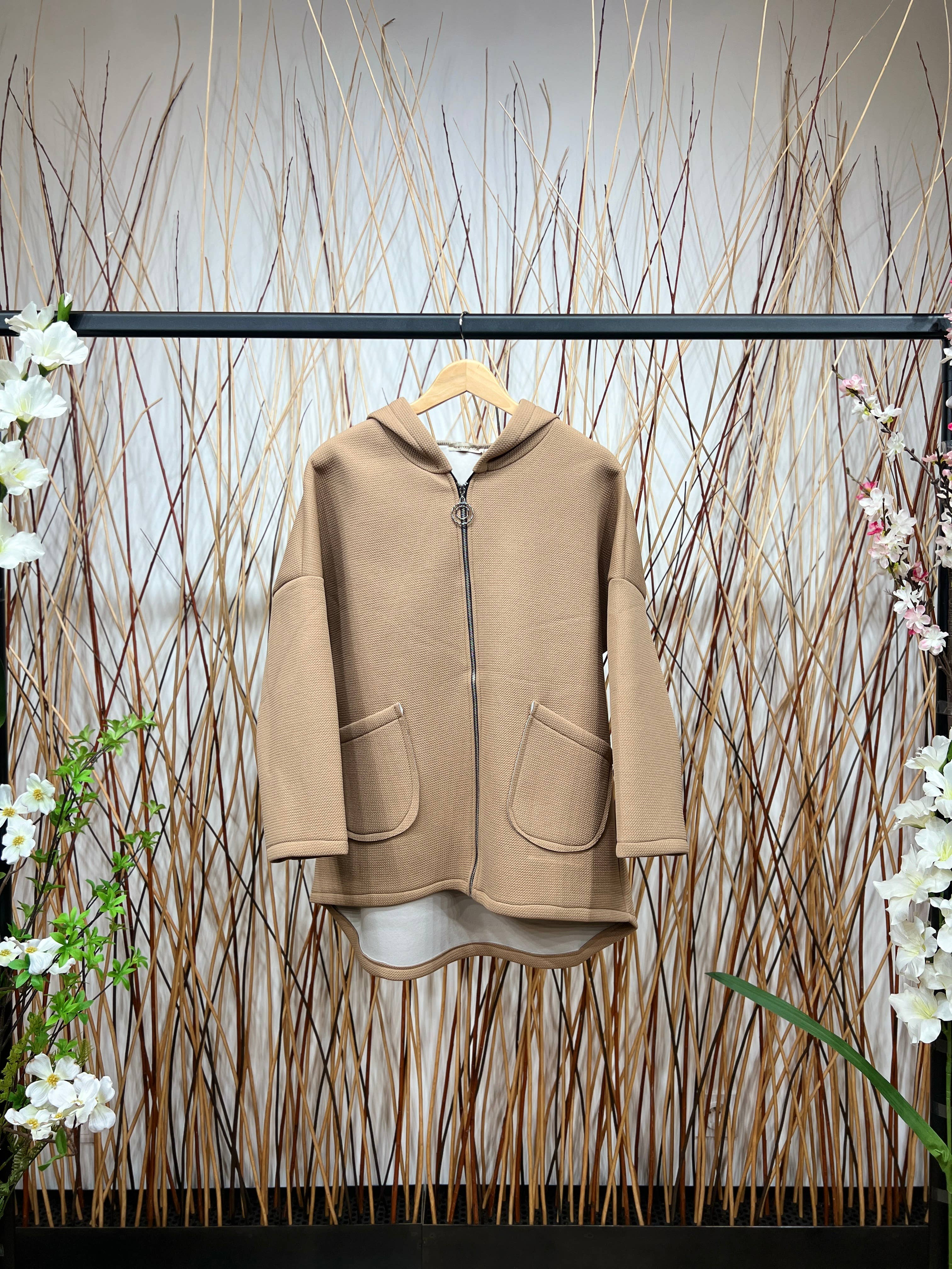 L'Emotion - Wholesale Hoodie - Women's - Neoprene Embossed Material Zip-Up Hoodie2