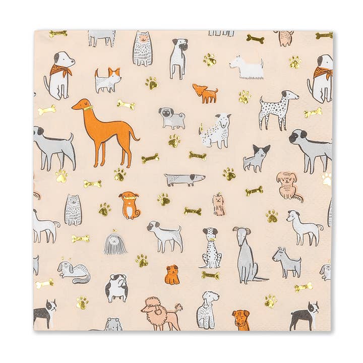 Bow Wow grote servetten - 16 pk. voor wholesale door Jollity & Co. + Daydream Society