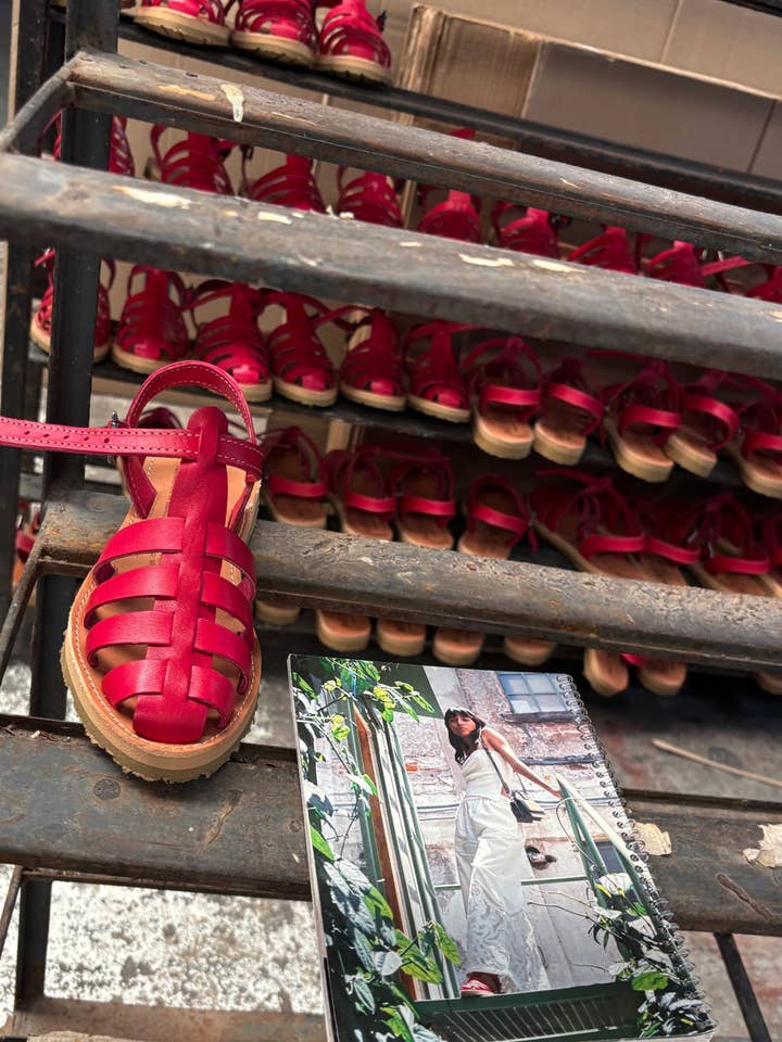 Mexas EU - Wholesale Sandals - Women's - CHILAQUILES ROJOS - Women's red leather fisherman sandals10