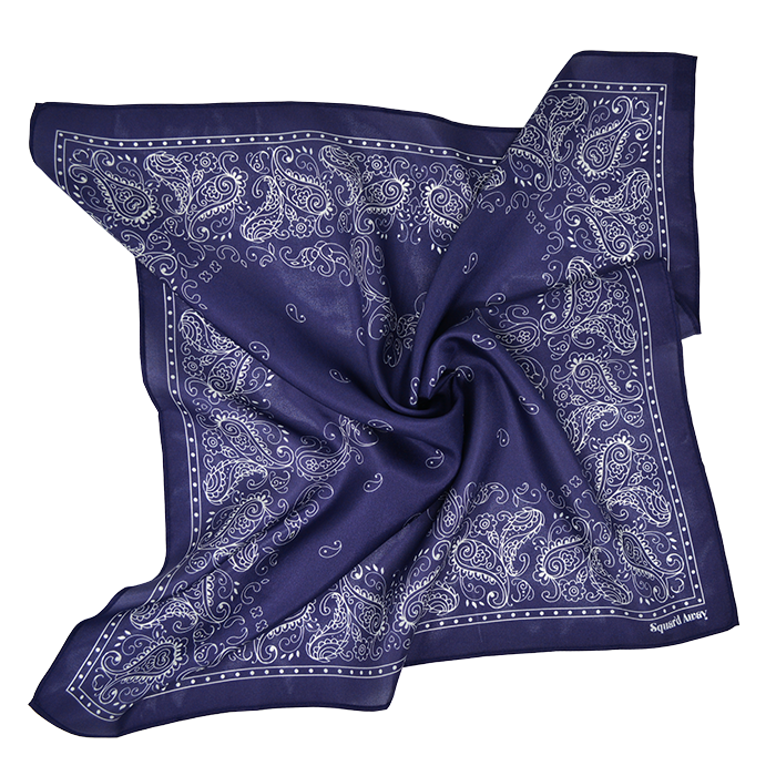 Wholesale The Badlands Square Silk Scarf - Navy for your