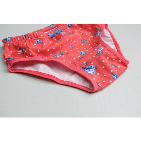 Red Flower Garden Girls Bikini Briefs 3 Pack Underwear for wholesale on Faire