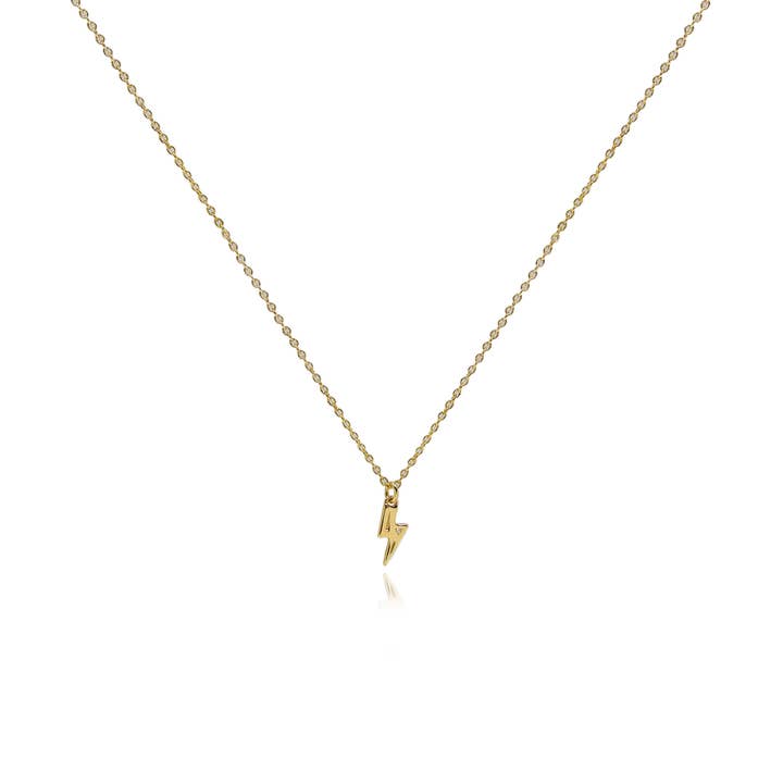 THUNDERBOLT ICON NECKLACE ( WHITE TOPAZ & 18K GOLD VERMEIL ) for wholesale by Eliza Asta Jewellery