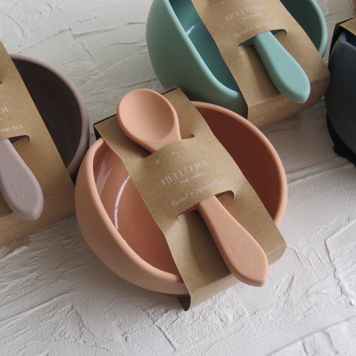 Suction Bowl and Spoon Set for wholesale by Hello Joe The Label
