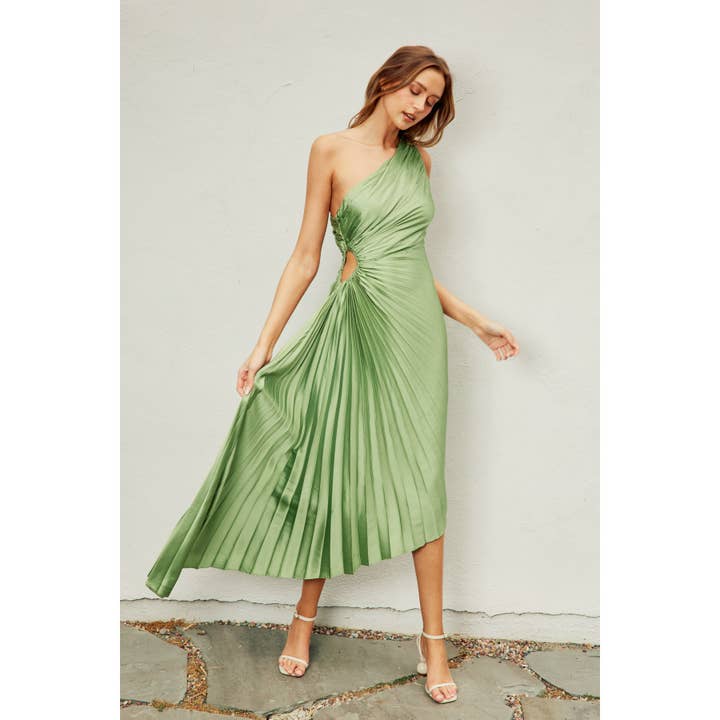Dress Forum - Wholesale Dress - Women's - Olympia Asymmetrical Pleated Maxi Dress49