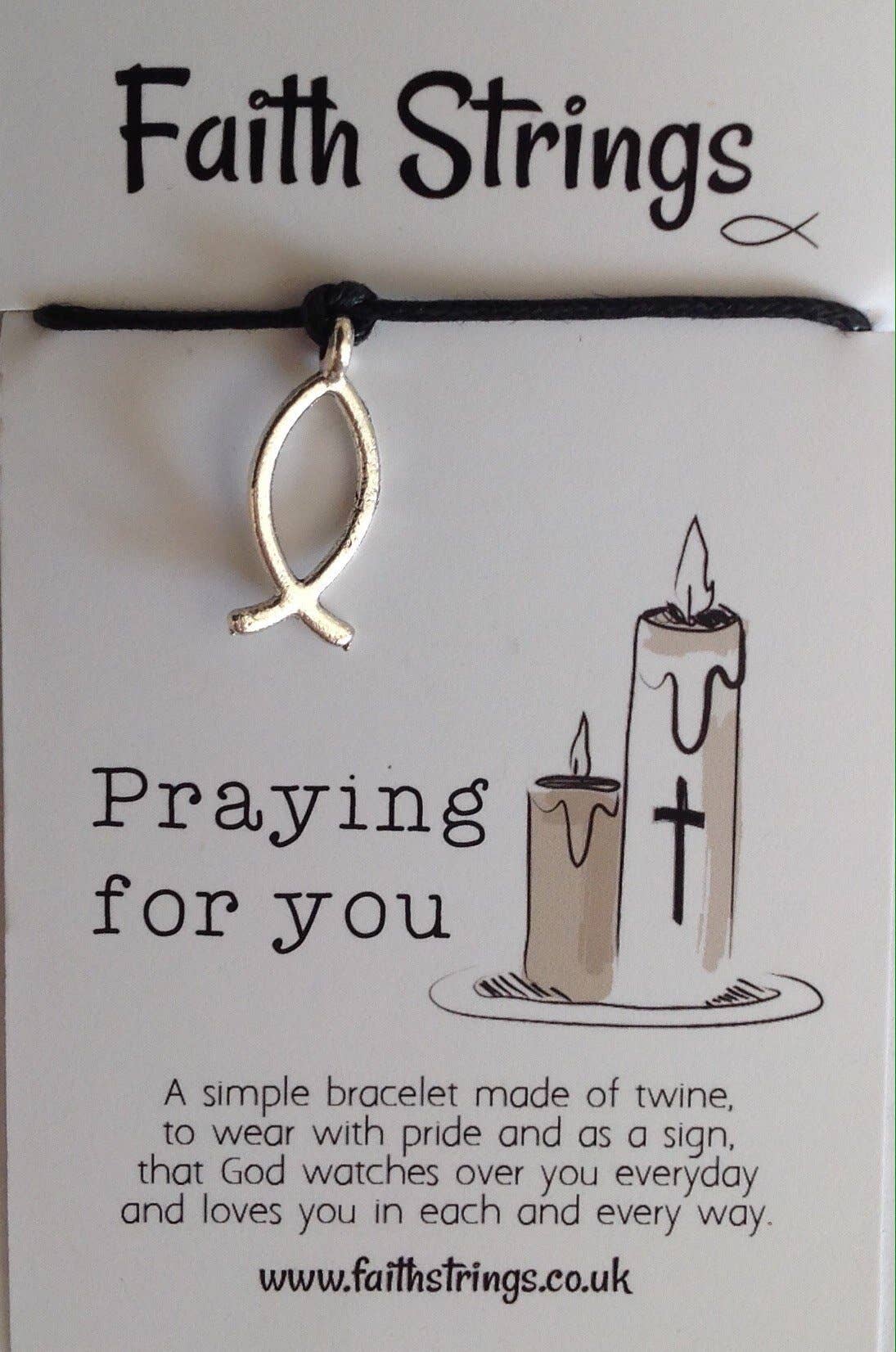 Faithstrings - Wholesale Charm/Dangle Bracelet - Pray Christian Gift Faith String Wish Cord Bracelet Fish5
