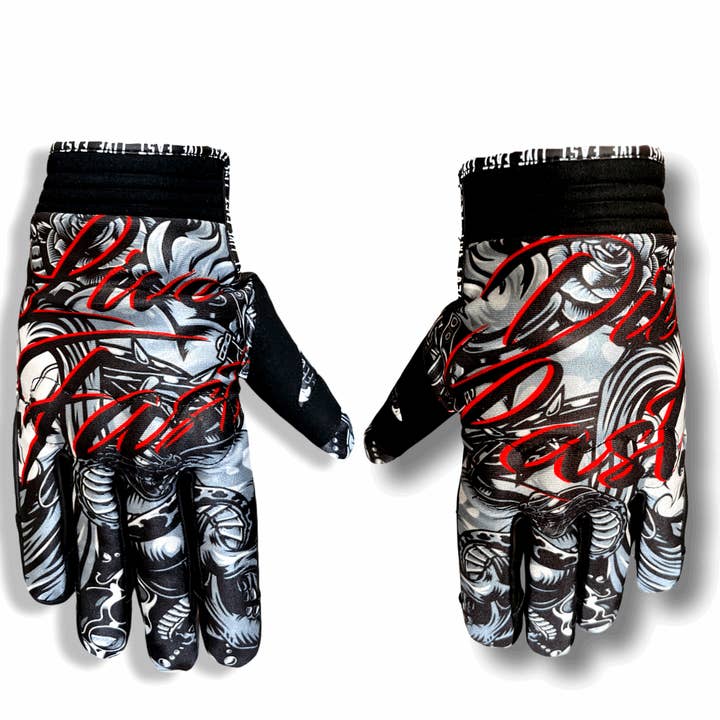 Live Fast Gear - Wholesale Gloves - Men's - Live Fast Die Last Cholo Motorcycle Gloves