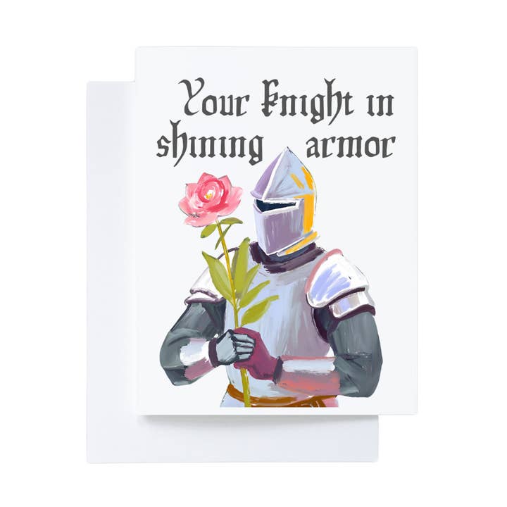 Knight in Shining Armor Love Card for wholesale by Cryptic Paper Co.