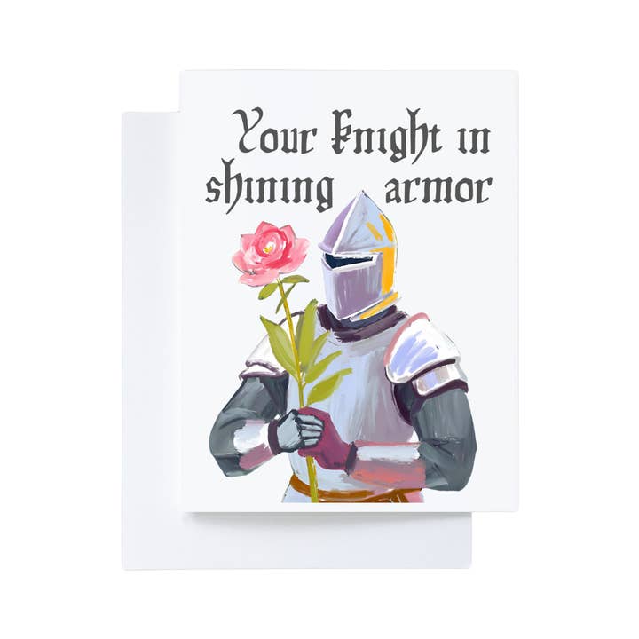 Knight in Shining Armor Love Card   for wholesale by Cryptic Paper Co.