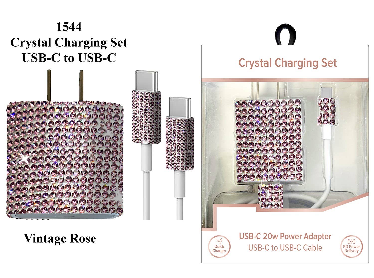 Tech Trendz - Wholesale Charging Cable -  USB-C to USB-C Crystal Charging Set4