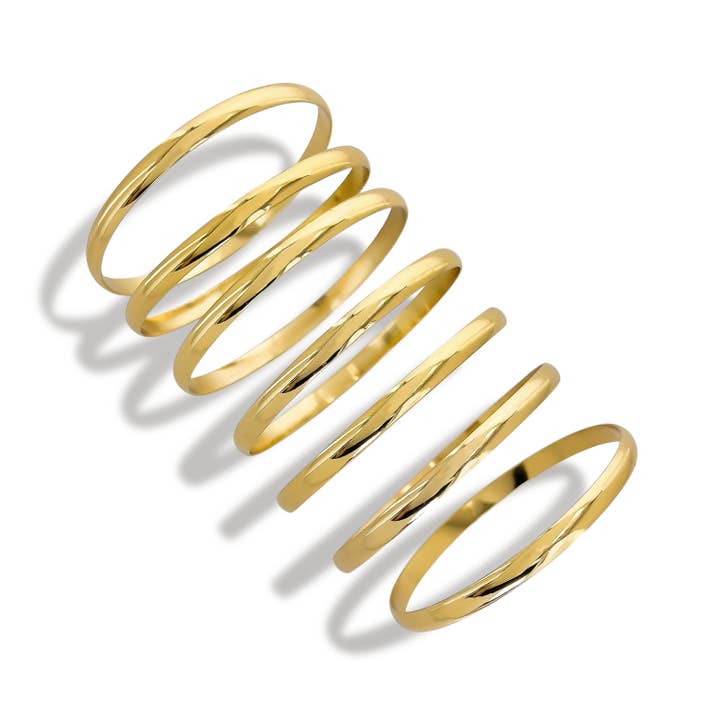 S9B012 - 7pc Water Resistant Bangle Set for wholesale by OMG Blings