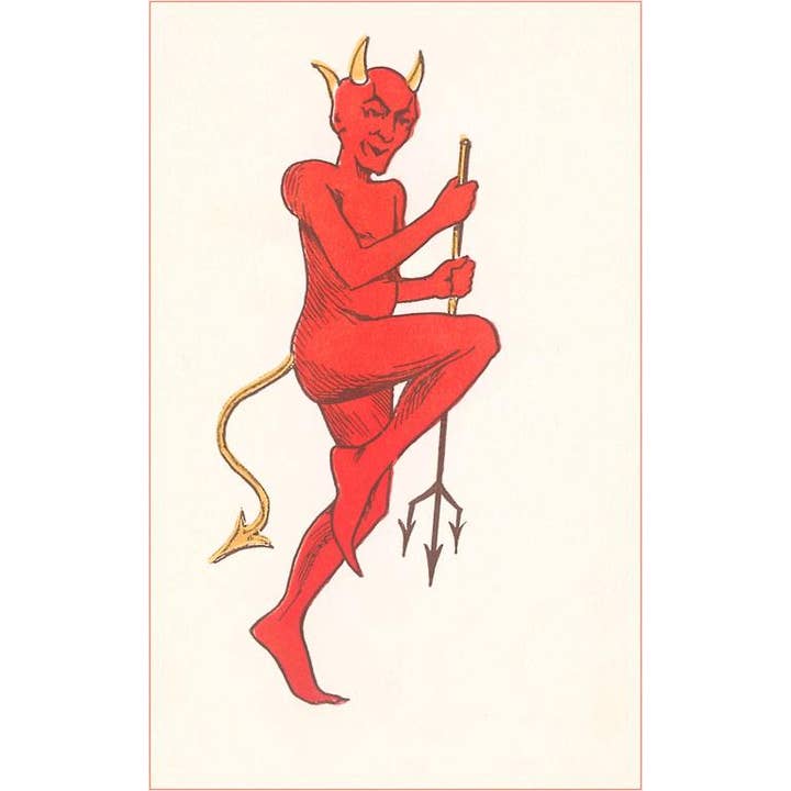 Found Image Press - Wholesale Art Print - Art Print DM-21 Prancing Devil with Pitchfork