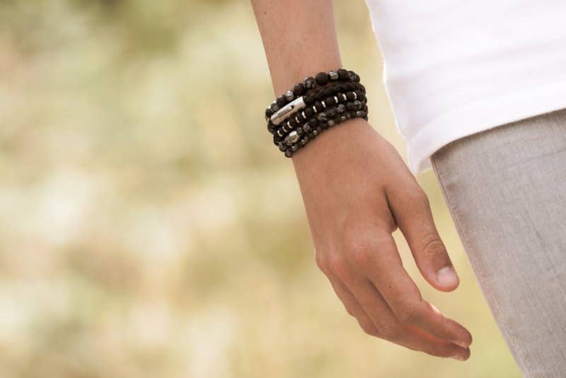 by julian - Vente Bracelet tissé/tressé - Bracelet homme Kepang noir en cuir tressé 6 mm2