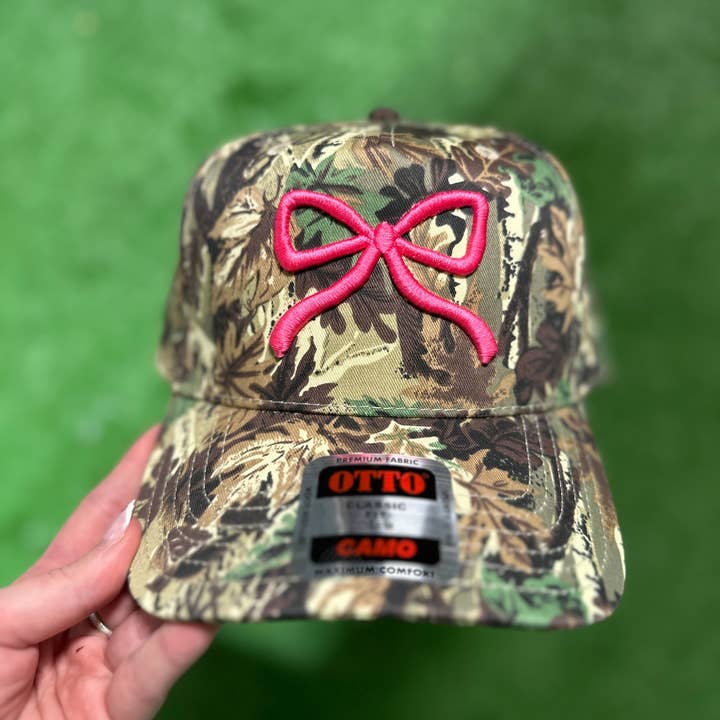Pyramid Printing & Promotional - Wholesale Hat Accessory - Women's - Camo Bow Embroidered Trucker Hat