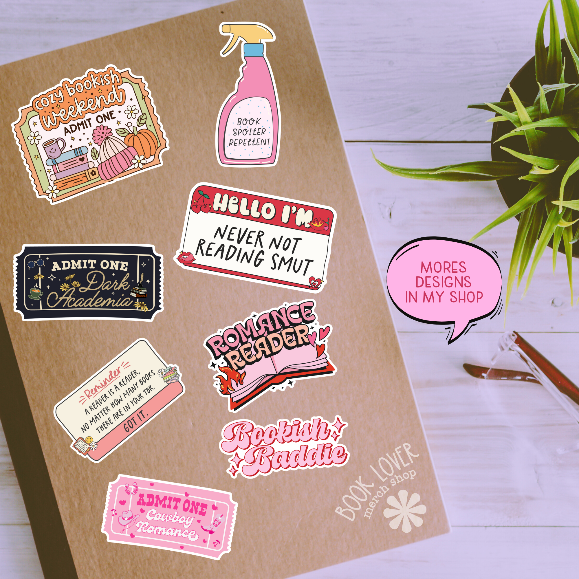 Book Lover Merch Shop - Vente Autocollant - Autocollants Bookish Girl / Autocollants pour amoureux des livres / Idée cadeau pour lecteurs4