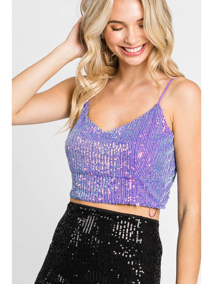 GeeGee Clothing - Wholesale Blouse - Women's - Plus Sequins Bra Top: ST1923PL