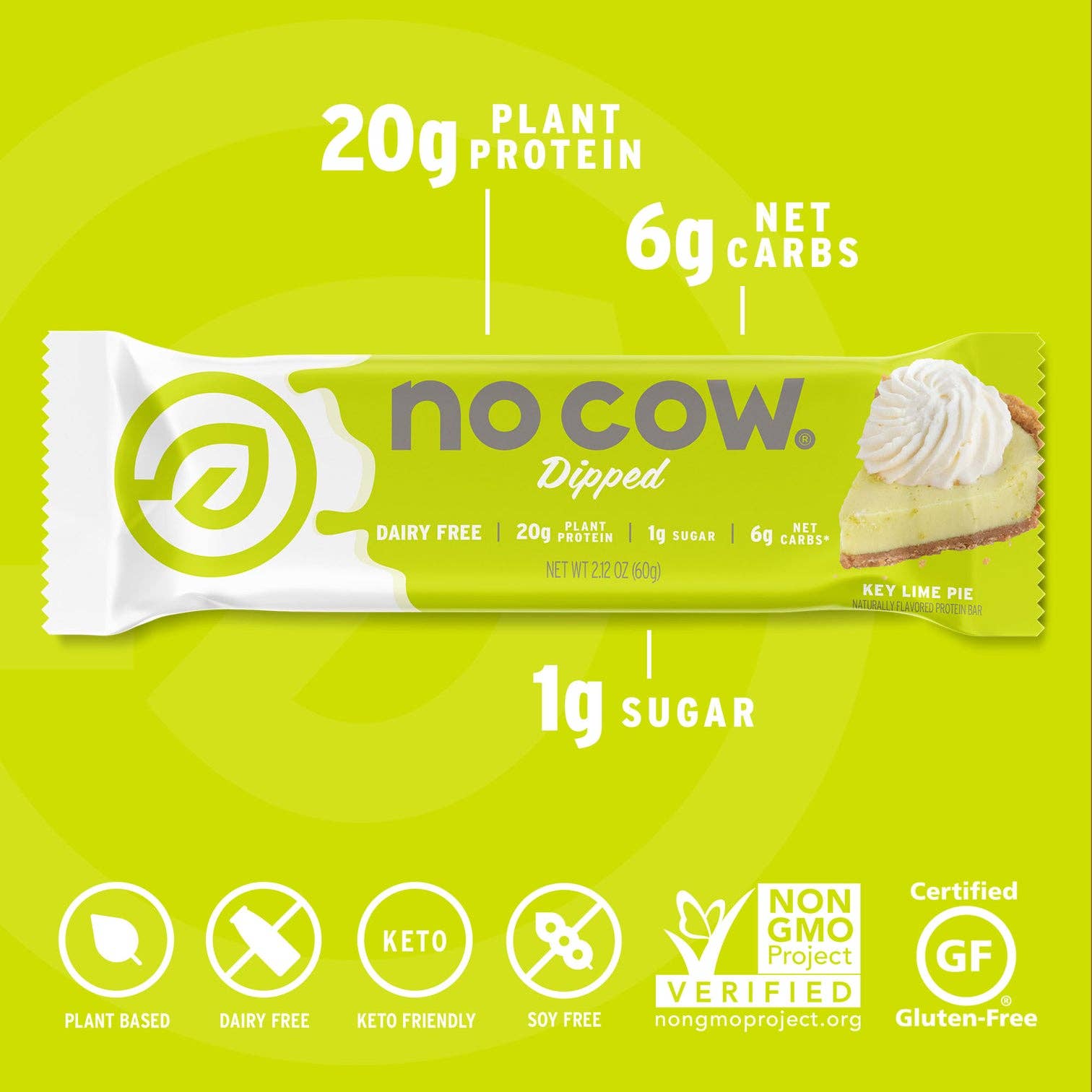 No Cow - Wholesale Snack Bar - No Cow Protein Bars, Key Lime Pie, 12 Pack2