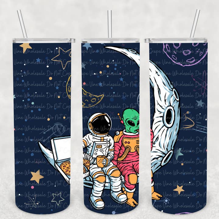 GrapeVineWholesale - Wholesale Insulated Mug/Tumbler - Out of this world Pizza Party 20oz Tumbler