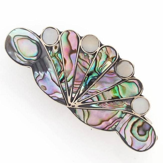 Costello International - Wholesale Barrette - Women's - Blue Pacific Abalone & Mother-of-Pearl Hair Clip Barrettes7