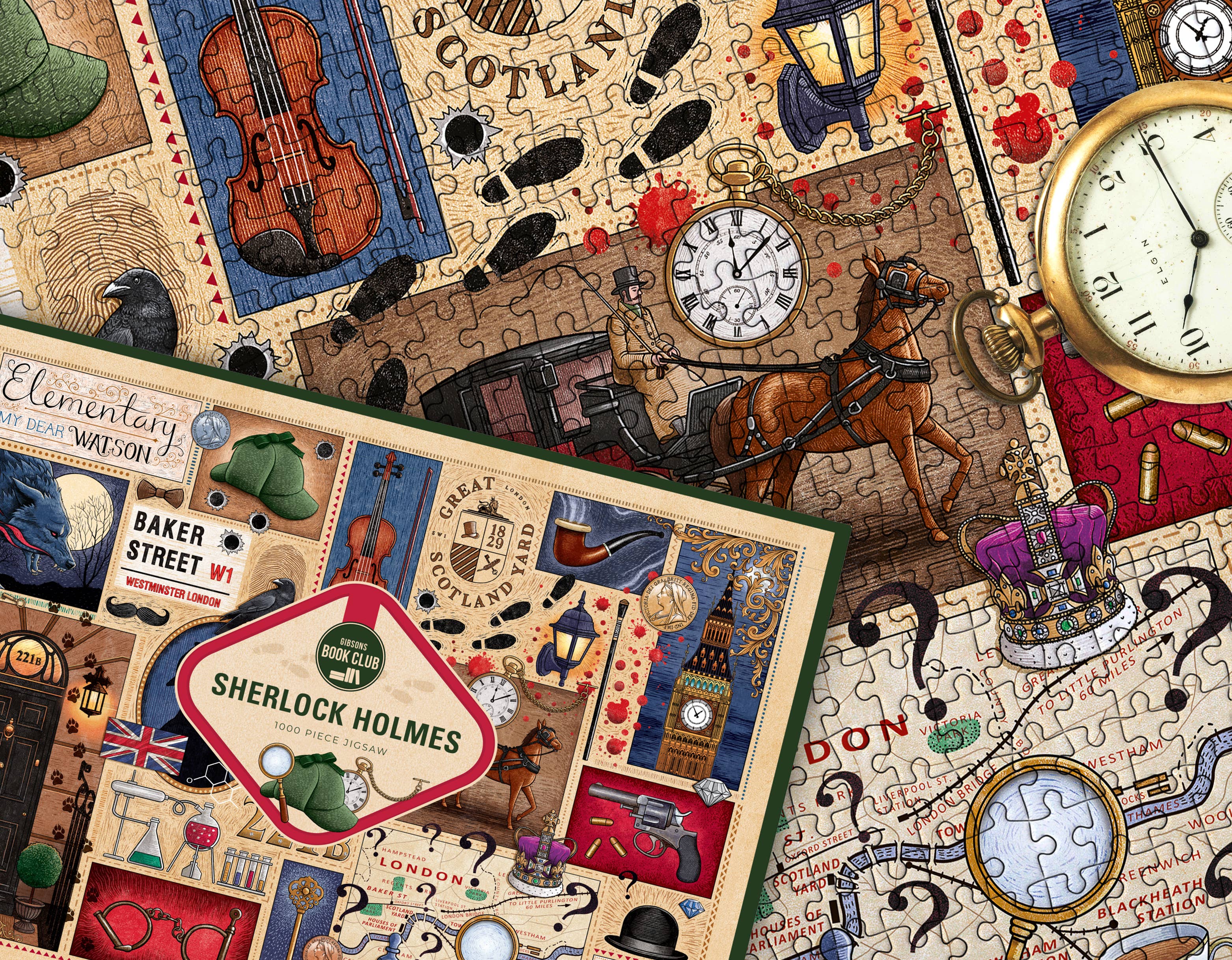 Gibsons Games Inc - Wholesale Puzzle - Adult - Book Club: Sherlock Holmes 1000 Piece Jigsaw Puzzle5