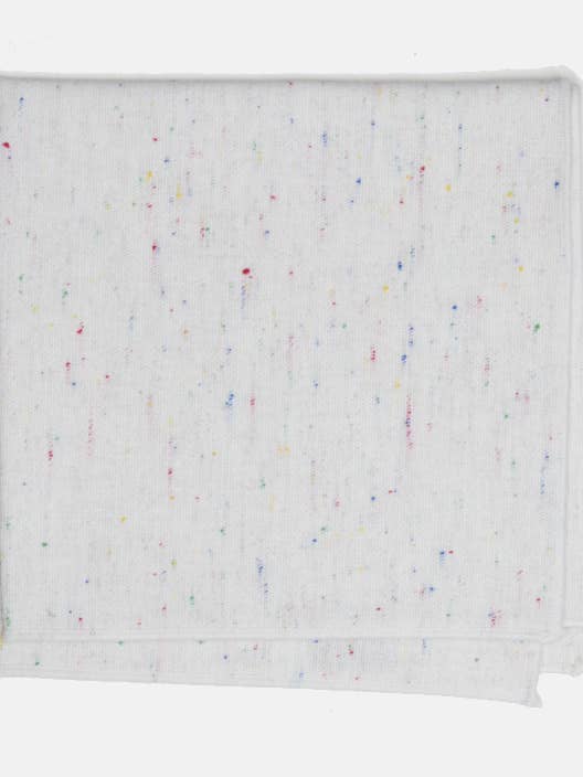 Speckled White Linen Pocket Square for wholesale by Curated Basics