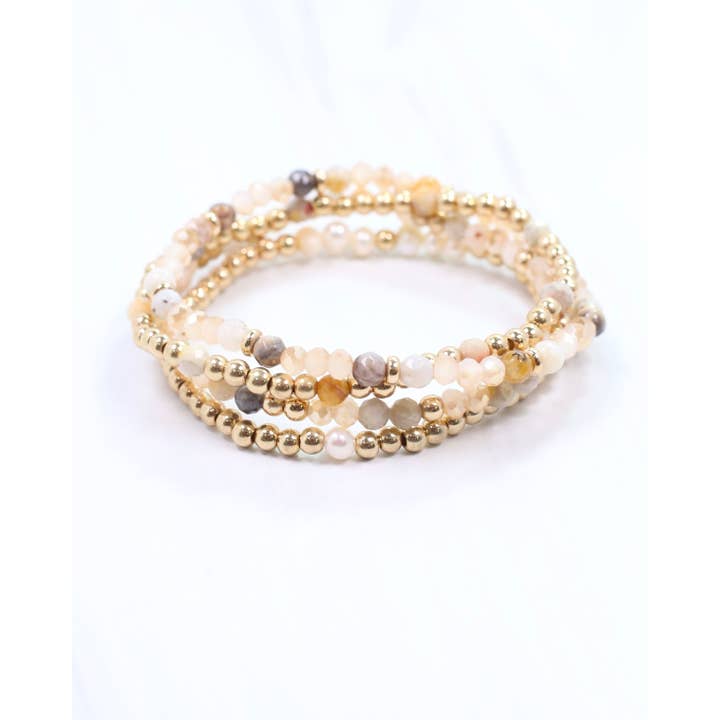 Caroline Hill - Wholesale Beaded Bracelet - Quincy Beaded Bracelet Set Ivory1