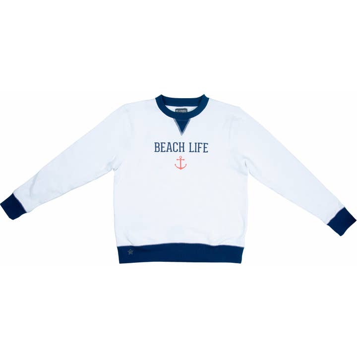 Pavilion - Wholesale Graphic Sweatshirt - Women's - Beach Life - L White Unisex Crewneck Sweatshirt5