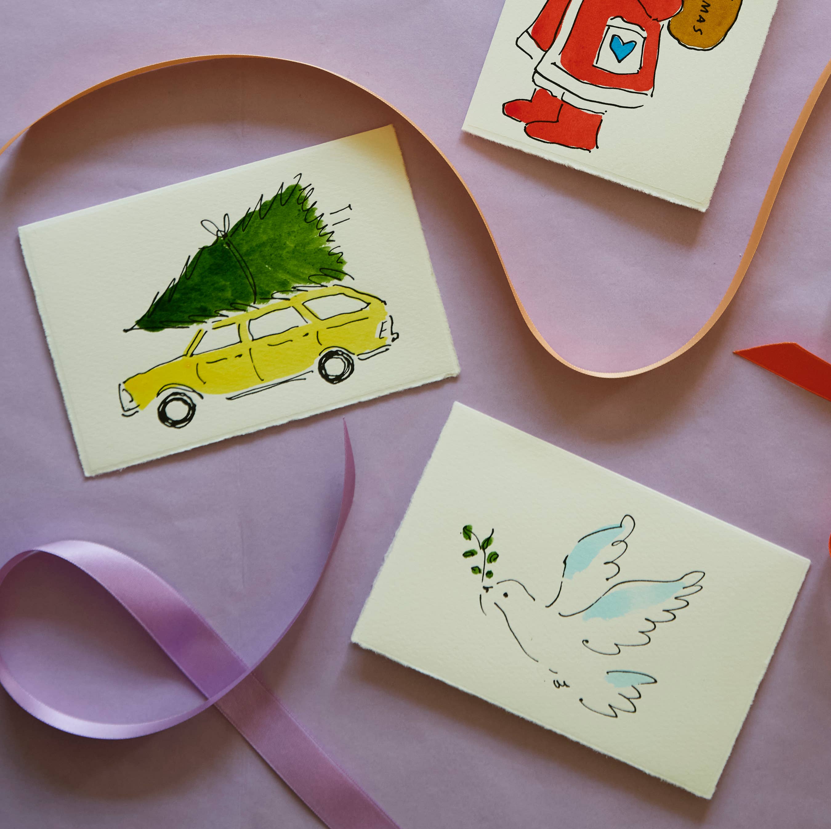Scribble & Daub - Wholesale Christmas Card - Christmas Tree & Car Card7