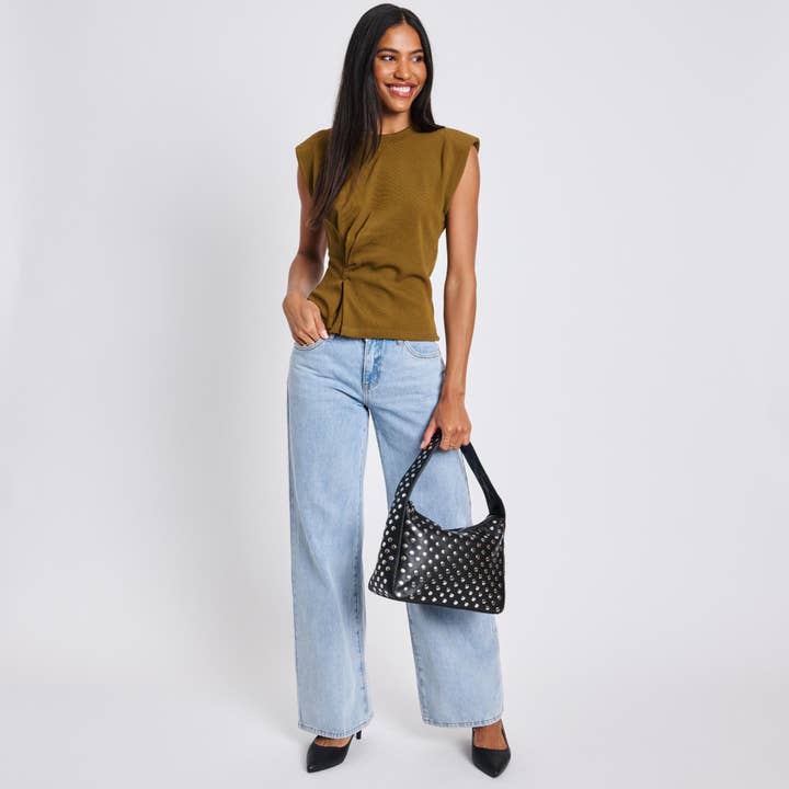 Moda Luxe - Wholesale Shoulder Bag - Women's - Rebel Studded Shoulder Bag