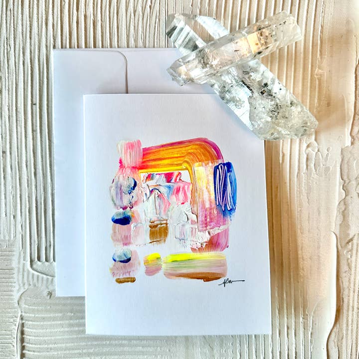 Tarjetas de arte moderno pintadas a mano - Neon Luxe No.6 para venta al por mayor de Quartz Row