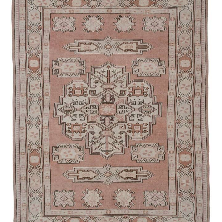 Vintage Pillows Store - Wholesale Vloerkleed - Decoratief Turks tapijt, Oushak-tapijt in zachte kleur, woonkamer