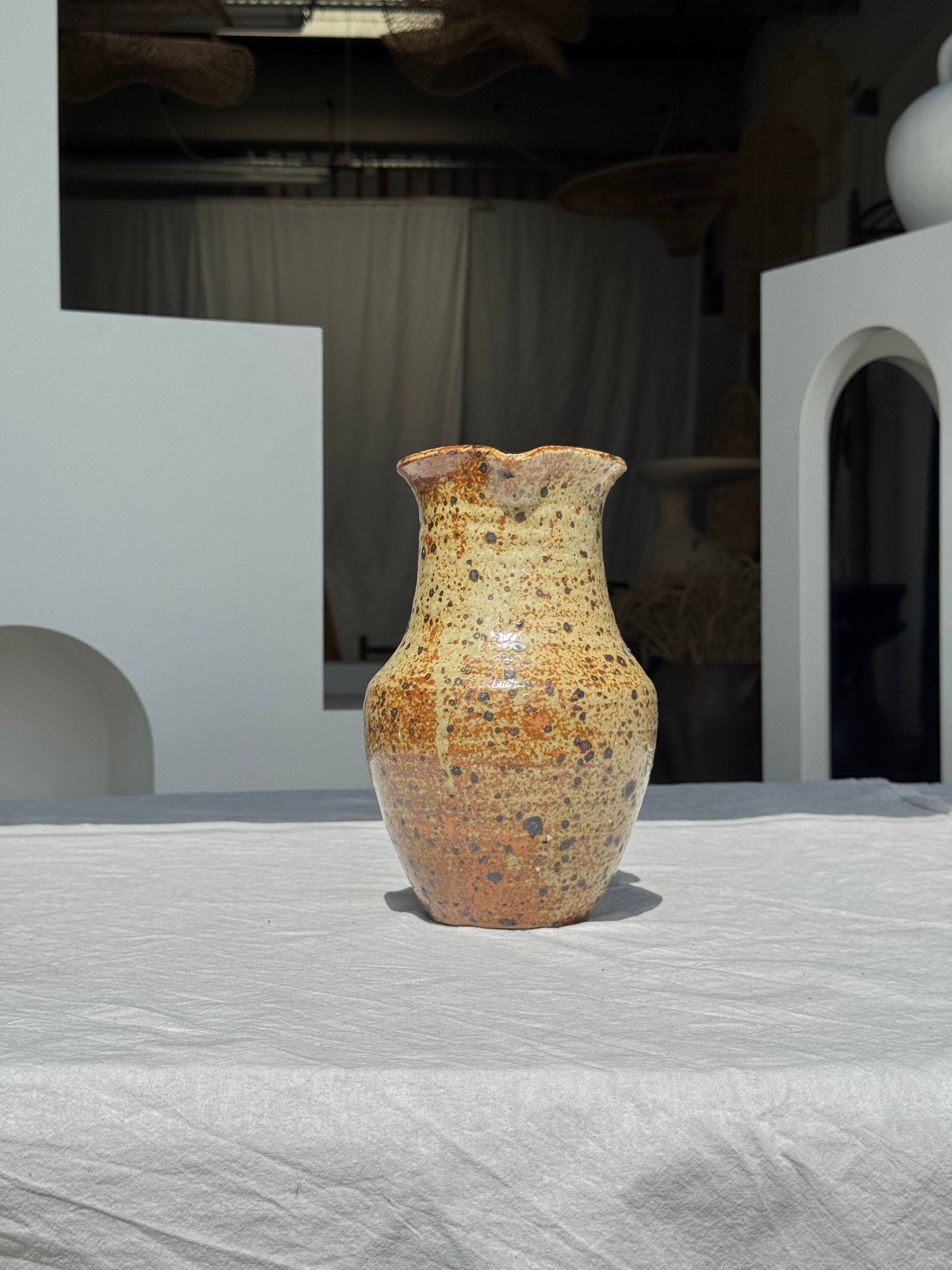 Office Objets - Wholesale Jug - Large speckled stoneware pitcher, YB brand underneath H249