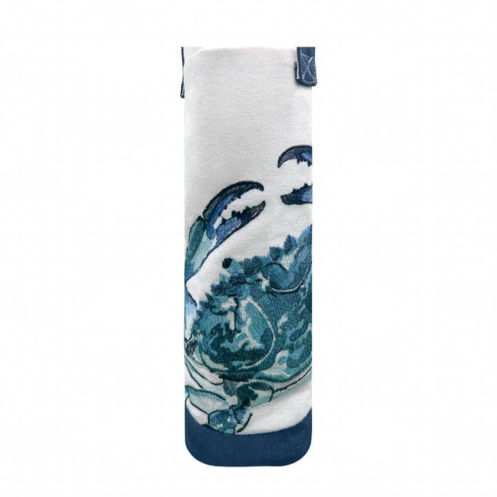 Blue Crab Embroidered Wine Bag for wholesale by Tide Hill
