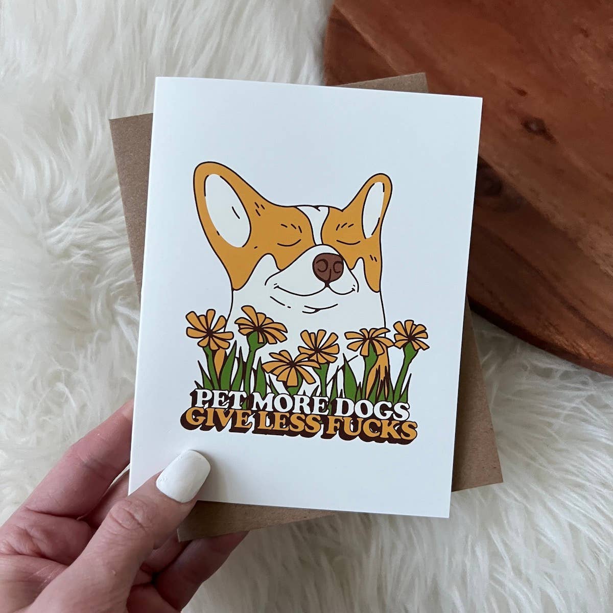 Big Moods - Wholesale Everyday Greeting Card - "Pet More Dogs - Give Less Fuc*s" Greeting Card