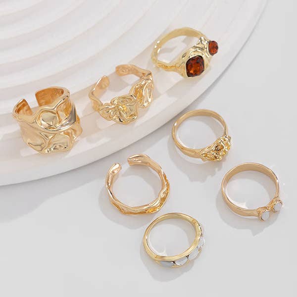 Basis Fancy - Wholesale Cocktail/Statement Ring - Geometric Rhine Stones Rings Accessories5