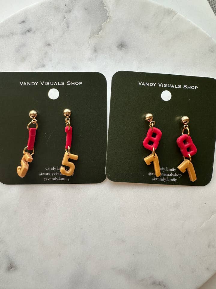 Boucles d'oreilles pendantes en jersey des Chiefs de Kansas City pour le jour du match de football pour la vente par Vandy Visuals Shop