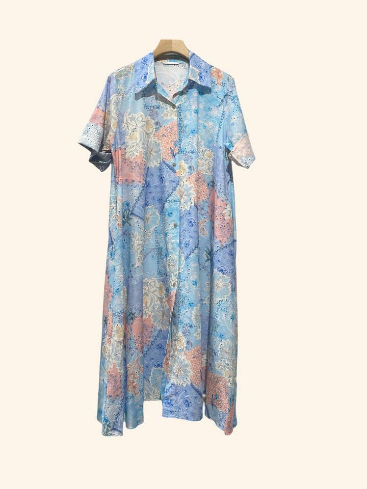 Vestido-camisa Bordado & Estampado Art 2508 por atacado de Nota bene