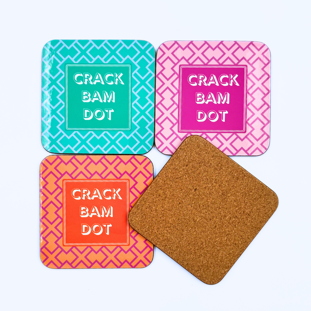 My Fair Mahjong - Wholesale Coasters - Mahjong Coasters, 4 Set  | Gift or Prize | Green, Pink, Blue, Orange6