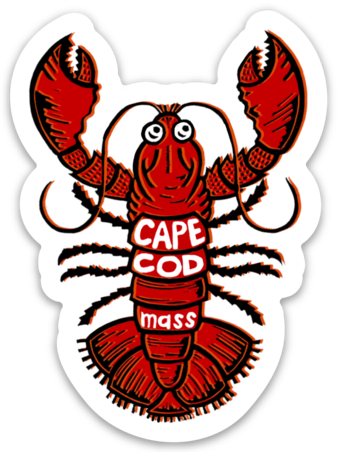 Block21Prints - Wholesale Sticker - Lobster Cape Cod Sticker – Coastal, Ocean theme Decal1