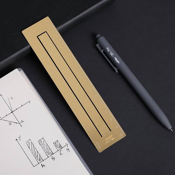 Mr. Pen - Wholesale Bookmark - Mr. Pen- Brass Bookmark Ruler, 6", Imperial & Metric8