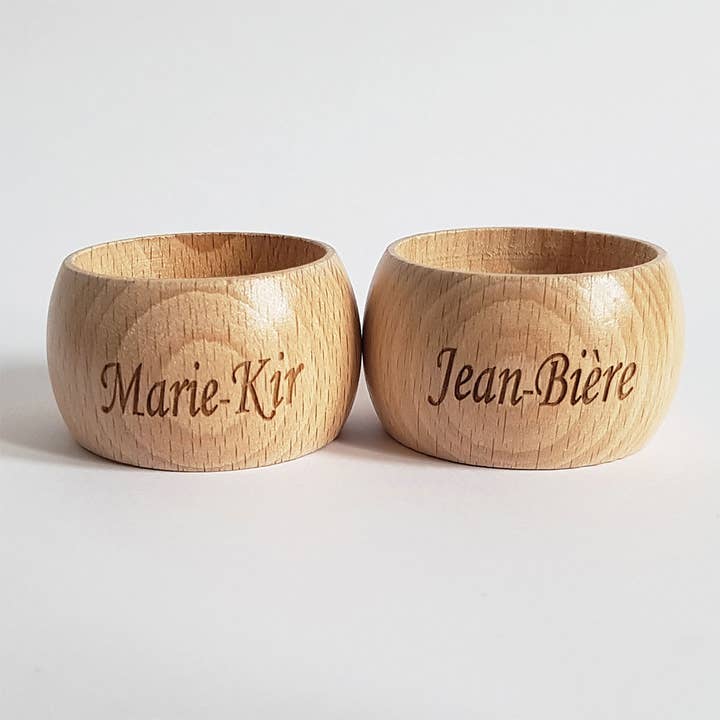 Jean-Bière and Marie-Kir napkin rings couple craft for wholesale by Ranafout